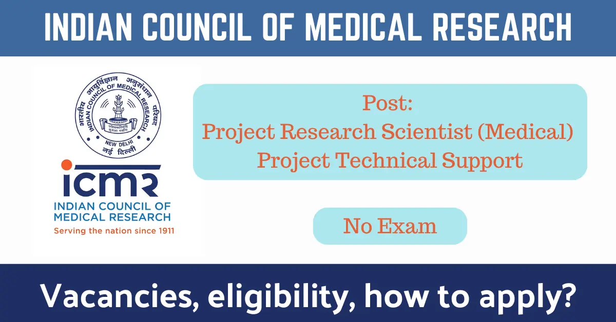 ICMR Recruitment 2024 ICMR Project Research Scientist ICMR Recruitment in Marathi