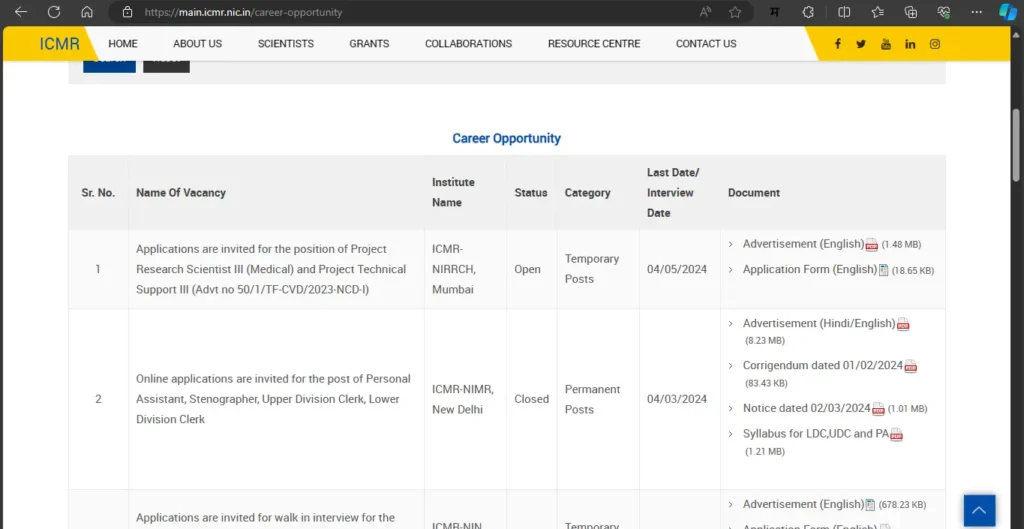 ICMR Recruitment 2024 
ICMR Project Research Scientist 
ICMR Recruitment in Marathi