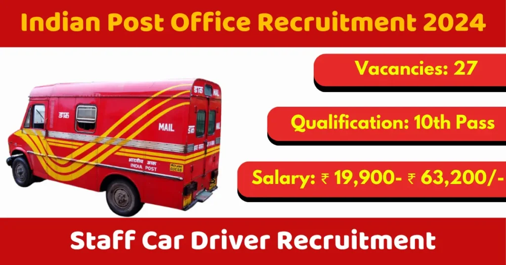 Indian Post Recruitment 2024 भारतीय डाक विभाग भरती Staff Car Driver Recruitment Post Office Notification 2024 Karnataka Post Office Recruitment