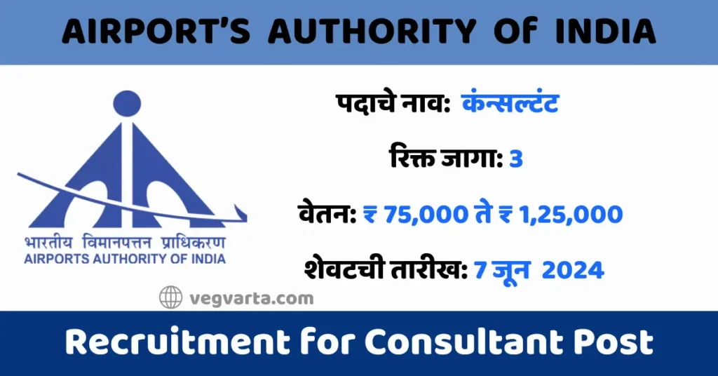 AAI Consultant Recruitment 2024 AAI Consultant Vacancies airport job for graduates AAI Consultant recruitment 2024 last date AAI Consultant recruitment 2024 notification AAI Consultant recruitment salary AAI Consultant recruitment 2024 apply online