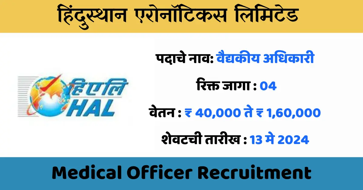 HAL Medical Officer Recruitment 2024 Medical Officer Recruitment hal recruitment 2024 apply online HAL Recruitment 2024