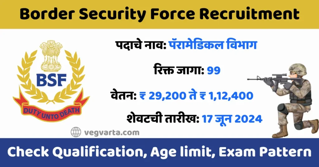 BSF Paramedical Recruitment 2024 BSF Recruitment 2024 BSF भरती 2024 bsf recruitment bsf recruitment 2024 online apply date bsf recruitment last date bsf recruitment 2024 apply online bsf recruitment 2024 vacancies bsf recruitment 2024 salary