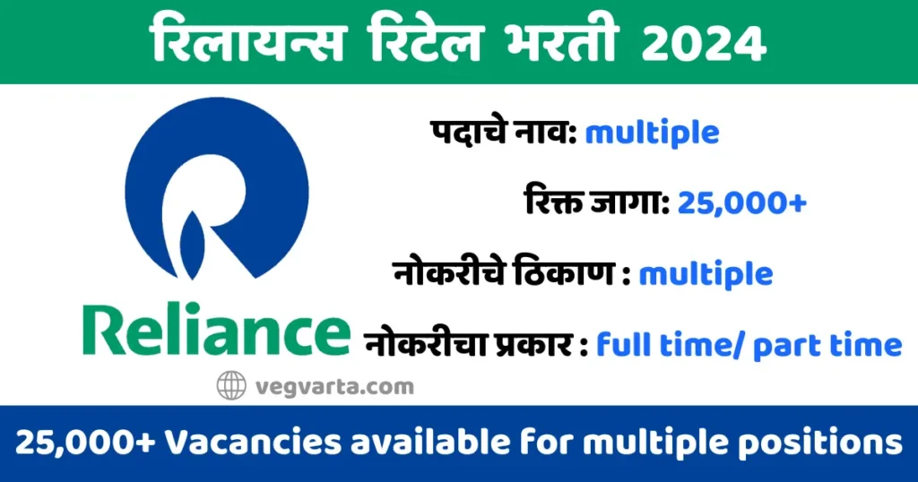 Reliance Retail Bharti 2024 रिलायन्स रिटेल भरती 2024 no investment online jobs urgent jobs near me computer operator jobs it sector jobs job vacancy in kolhapur job vacancy in pune resume headline for fresher resume kaise banaye pdf