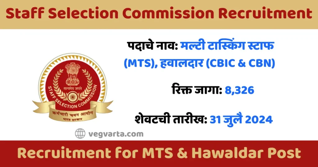 SSC MTS Recruitment 2024 SSC MTS Bharti 2024 SSC MTS Notification 2024 SSC MTS bharti last date 2024 SSC MTS Syllabus 2024 SSC MTS exam pattern 2024 SSC MTS exam date 2024 SSC MTS admit card 2024