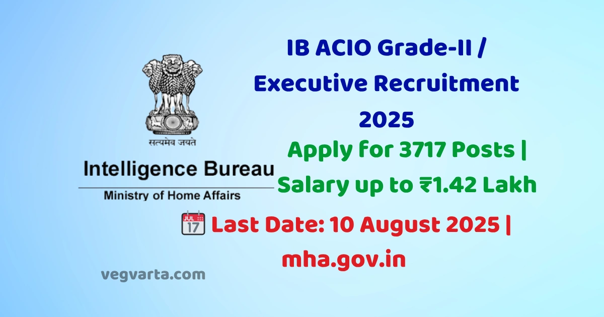 IB ACIO Grade‑II / Executive Recruitment 2025