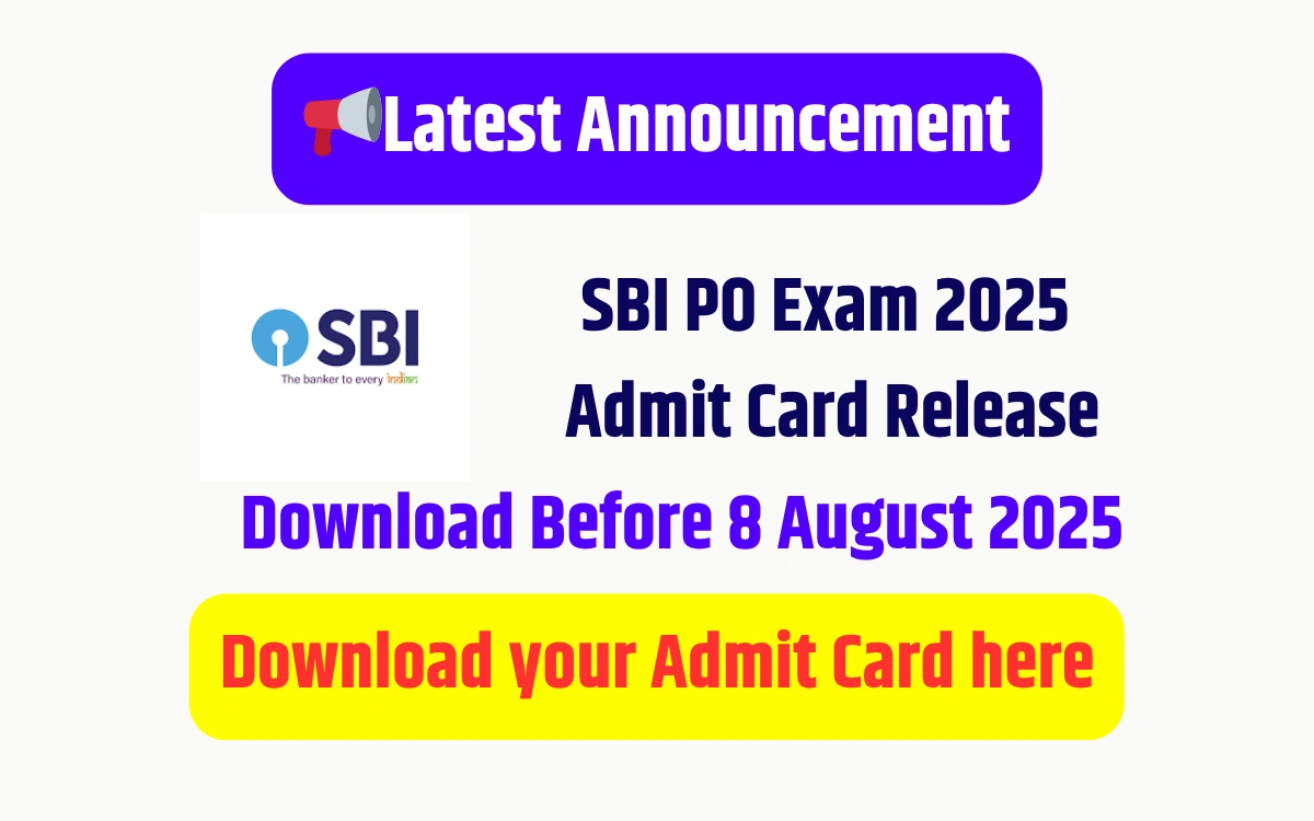 SBI PO Admit Card download 2025